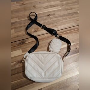 Elegant Cream Quilted Crossbody Bag